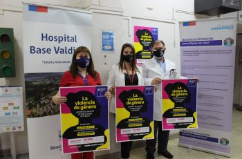 Instalan afiches con fonos de orientación en violencia contra la mujer en dependencias del Hospital Base Valdivia